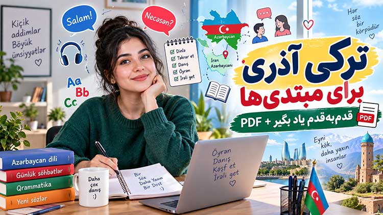 آموزش زبان دانلود PDF آموزش گام به گام زبان ترکی آذری برای مبتدی