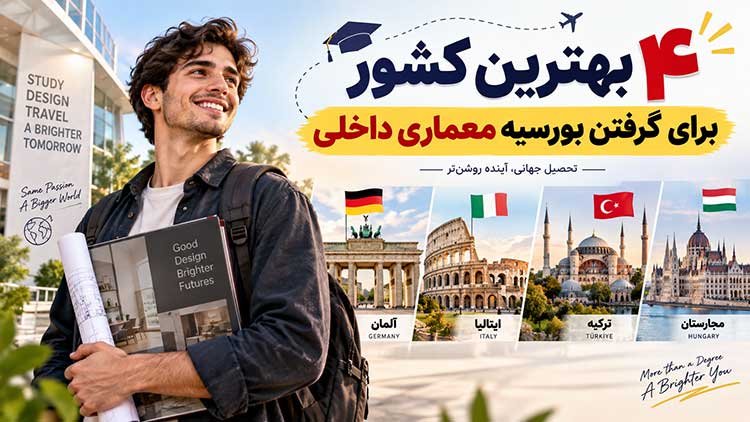 بورسیه تحصیلی 4 بهترین کشور برای گرفتن بورسیه رشته معماری داخلی